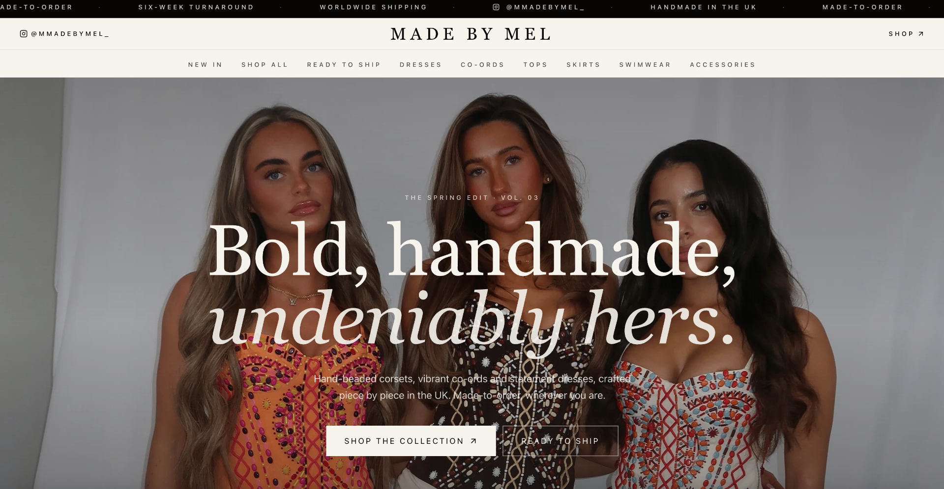 Made By Mel, custom web design project by Liam Hicks Web Design, serving UK businesses nationwide