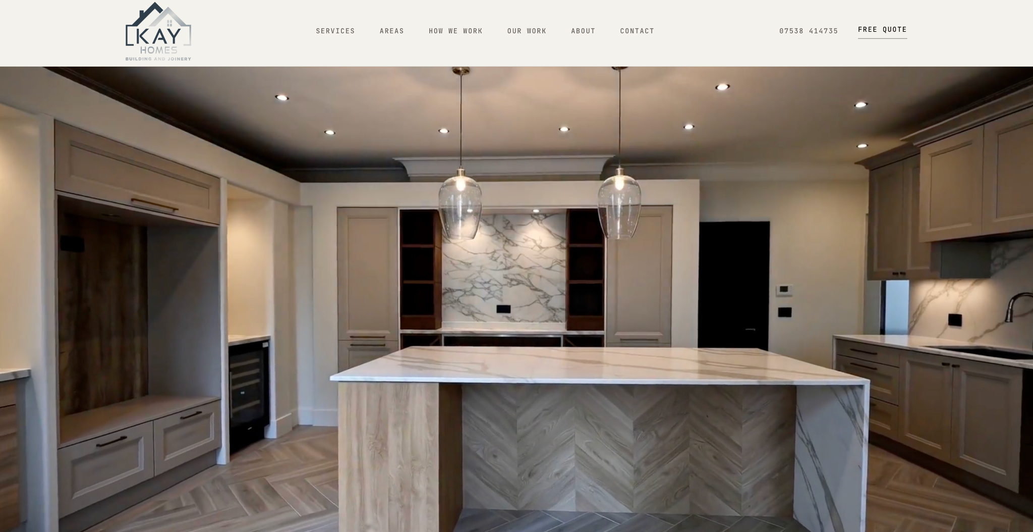 Kay Homes website, designed by Liam